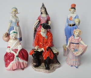 A collection of Doulton figures